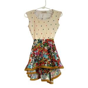 Pistol & Arrow Josie Dress w/ Bloomers, Floral and Diamond Dots - Toddler Size 2